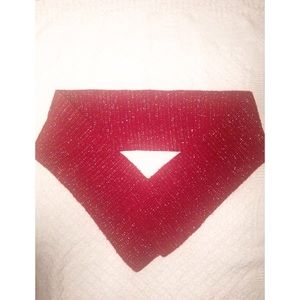 Knitted Red Sparkly Scarf
